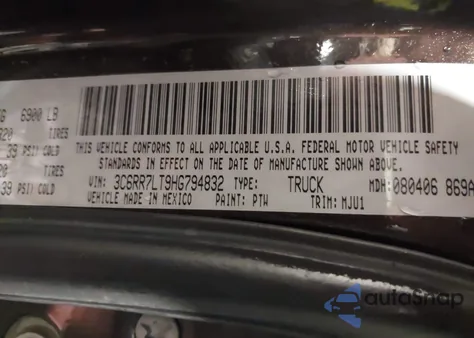 2017 Ram 1500 Big Horn 4X4 5'7 Box z USA, uszkodzony, nr VIN 3C6RR7LT9HG794832